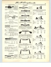 1941 PAPER AD 6 PG Stanley Bailey Iron Bench Block Plane Parts Repair