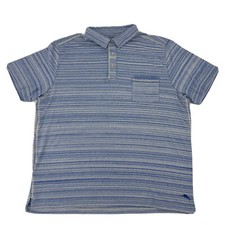 Tommy Bahama Island Zone Shirt Men's Short Sleeve Polo XL Blue White Stripes
