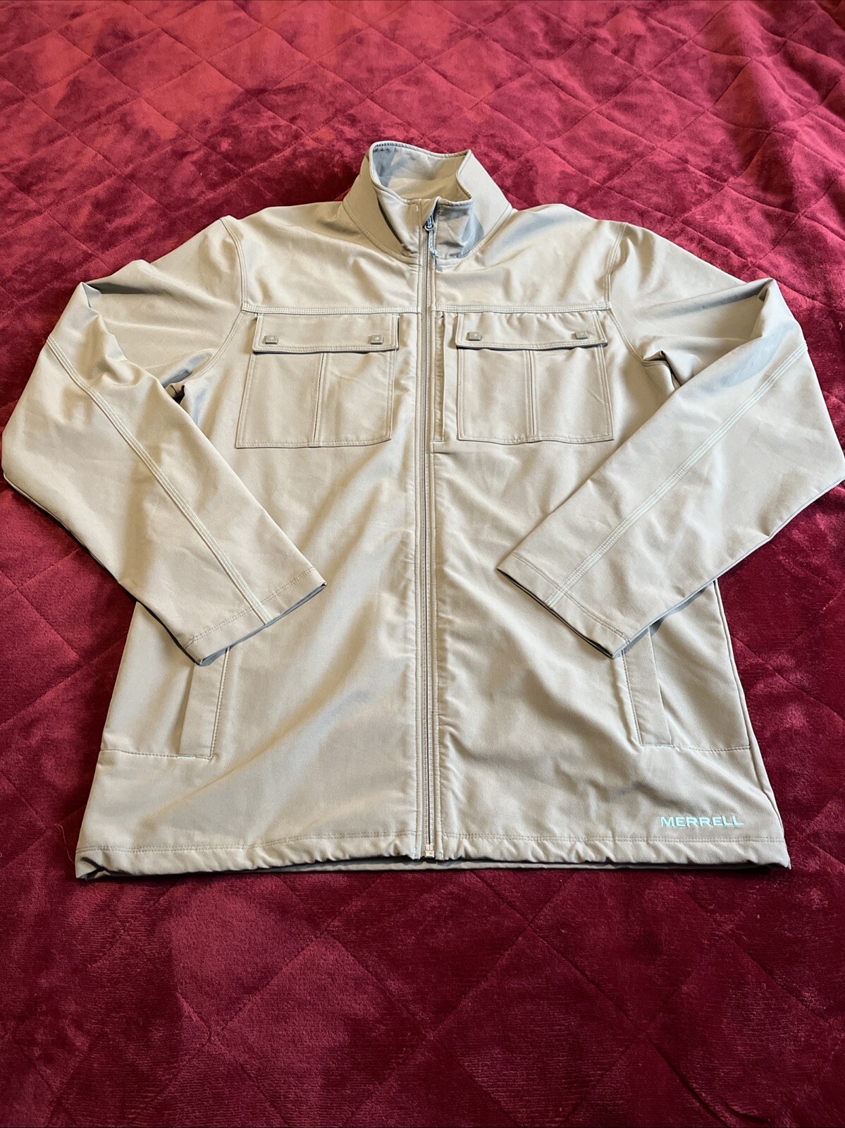 Merrell Full Zip Select Dry Jacket Medium Gray Po… - image 2