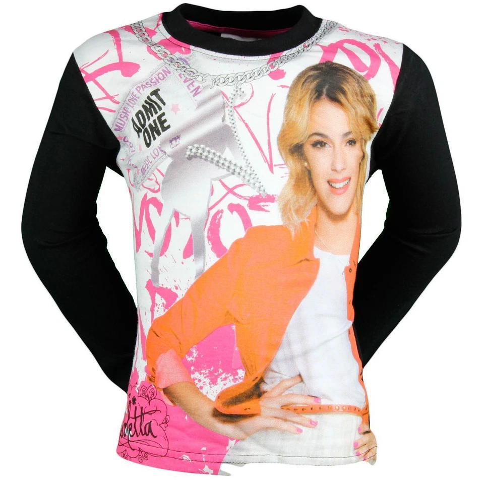 T SHIRT MANCHES LONGUES ENFANT DISNEY VIOLETTA NOIR - Photo 1/1