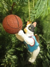 Resin Tortoiseshell Calico Tri Color Cat Christmas Tree Ornament Basketball 3