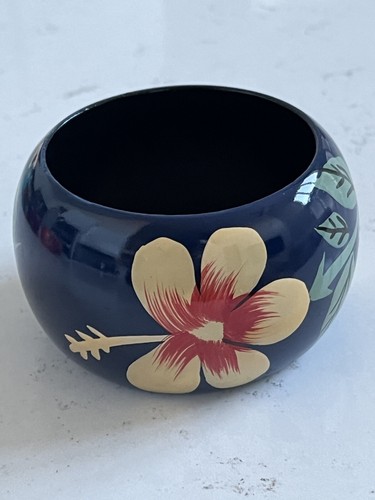 Bangle Bracelet Boho Wood Hand Painted Bracelet For Women - Blue . - Picture 6 of 6