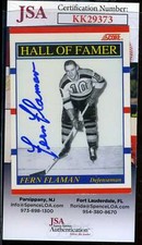 Fern Flaman JSA Coa Hand Signed 1990 Score Autograph