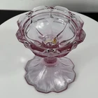 Vintage Fenton Dusty Rose Pink Valencia Pedestal Candle Holder