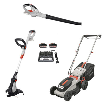 Akku Rasenmäher Rasentrimmer Luftgebläse Akku Gartengeräte Set