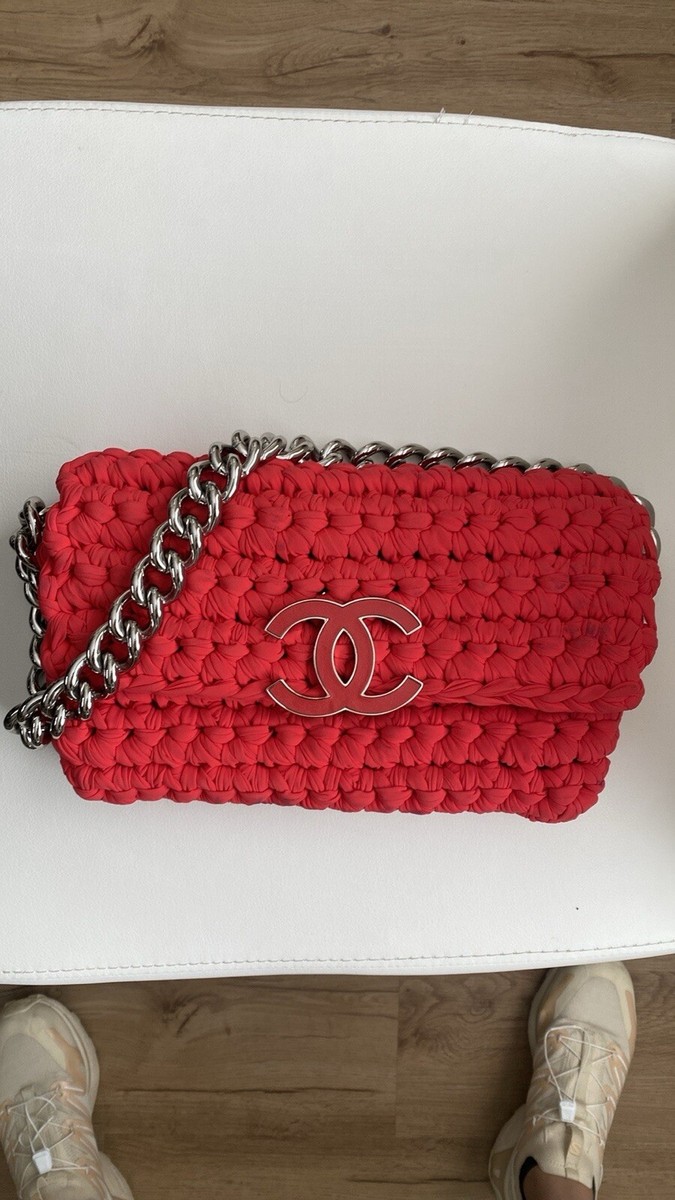 Chanel Collectors Red Cruise Crochet Logo Shoulder Bag | eBay Chanel Collectors Red Cruise Crochet Logo Shoulder Bag | eBay