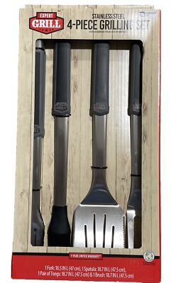 Expect Grill Stainless Steel Soft Grip 4pcs BBQ Tool Set