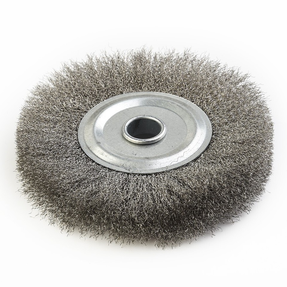 Replace Crimped Wheel Brush Stainless Steel Bench Grinder Rust Removal