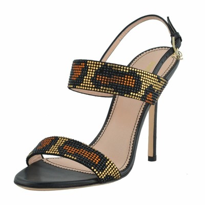 Dsquared2 Mujer Cuentas Recortado Punta Abierta Alto Tacones Sandalias  Talla 5 6 | eBay