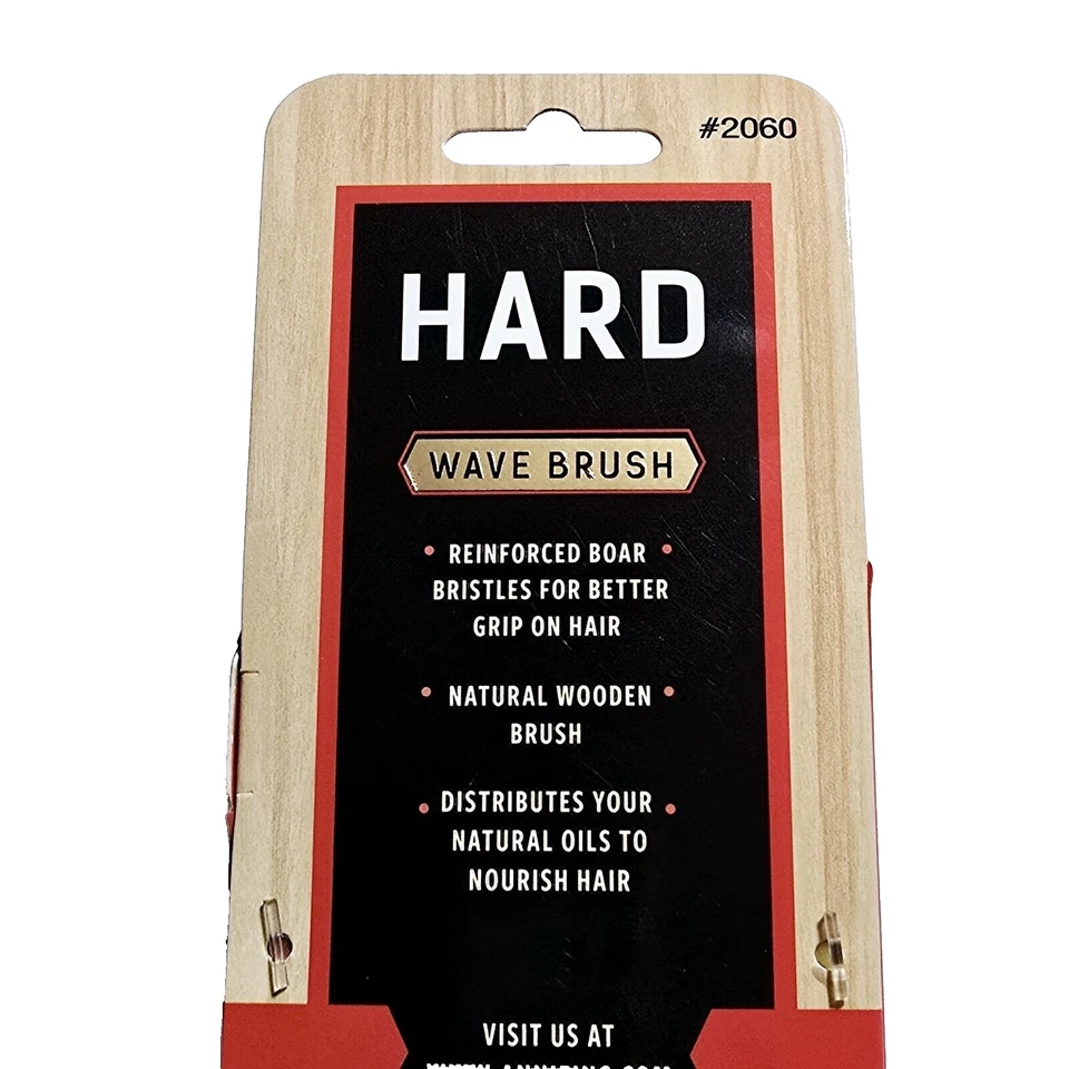 Nuevo cepillo de cerdas de jabalí de onda dura Annie 2060 mango de madera acabado natural cabello nuevo con etiquetas Foto 3 de 4