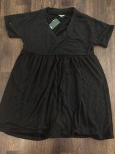 Wild Fable Black Sweatshirt Dress V Neck Cozy NWT Size S