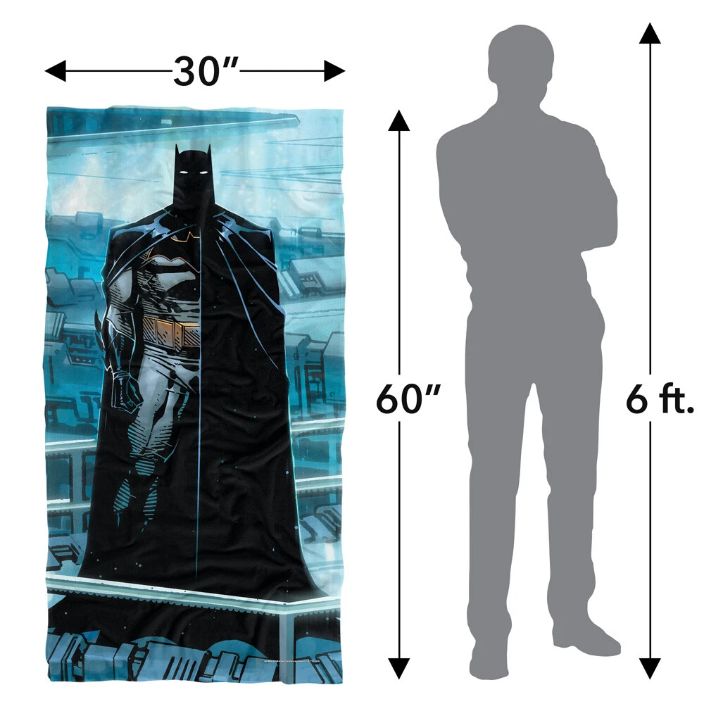 Batman Beach Towel 30x60" Batcave Platform Silhouette