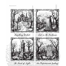 Tim Holtz Stampers Anonymous "FRAMED FRIGHTS" Stamp Set CMS494- Halloween 2024