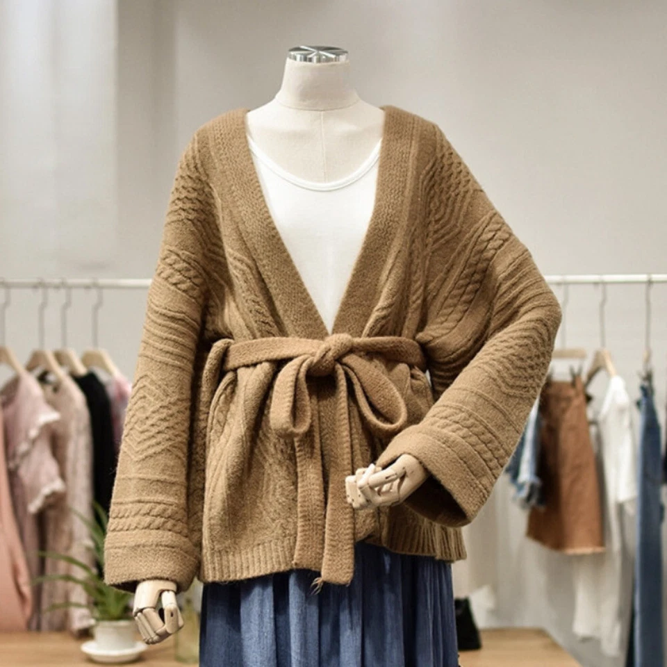 1x Cinturón envolvente de lana sintética Cinturón tejido Corbata Cinturón para jersey Cárdigan Repuesto Foto 2 de 4