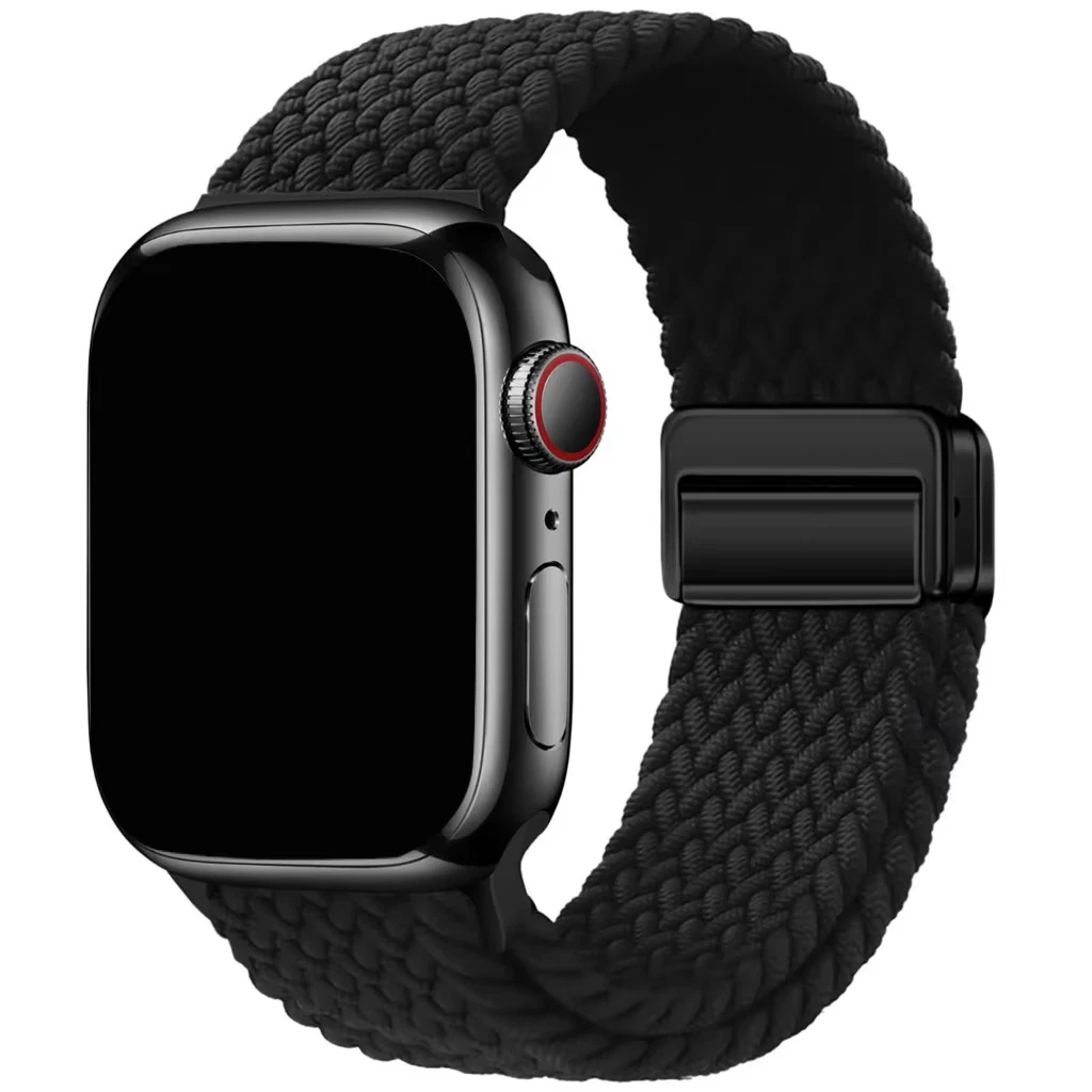 Black Braided Nylon Apple Watch Band