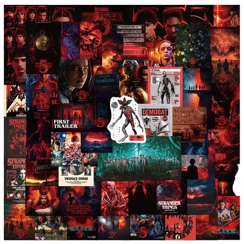 50pcs Stranger Things 5 Poster Style All Characters Grand Finale Stickers Decals