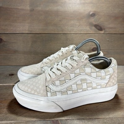 vans old skool platform womens size 6.5 shoes beige chunky skates sneakers