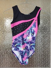 Freestyle by Danskin Girl  s Leotard - 7/8 M Gymnastics Athletic Sparkle Galaxy