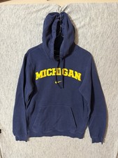 Vintage Nike Michigan Wolverines Men's Center Swoosh Hoodie Sweatshirt Y2K Small