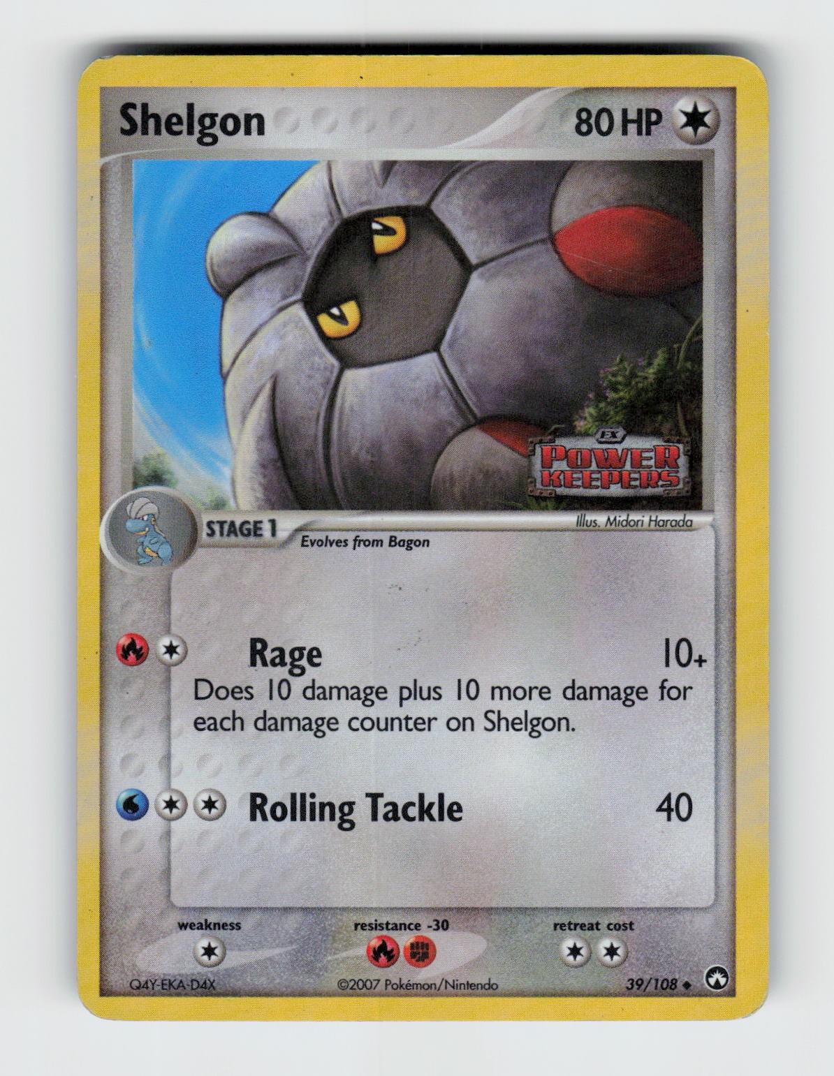 Shelgon 39/108 Reverse Holo Uncommon Power Keepers Pokemon 2007 Heavily Played