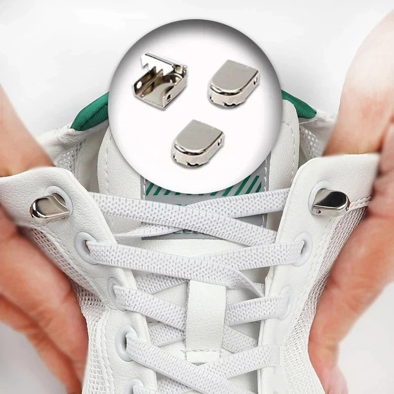 No Tie Elastic Shoelaces for Adults Kids Tieless Flat Stretch Laces w/ Locks New
