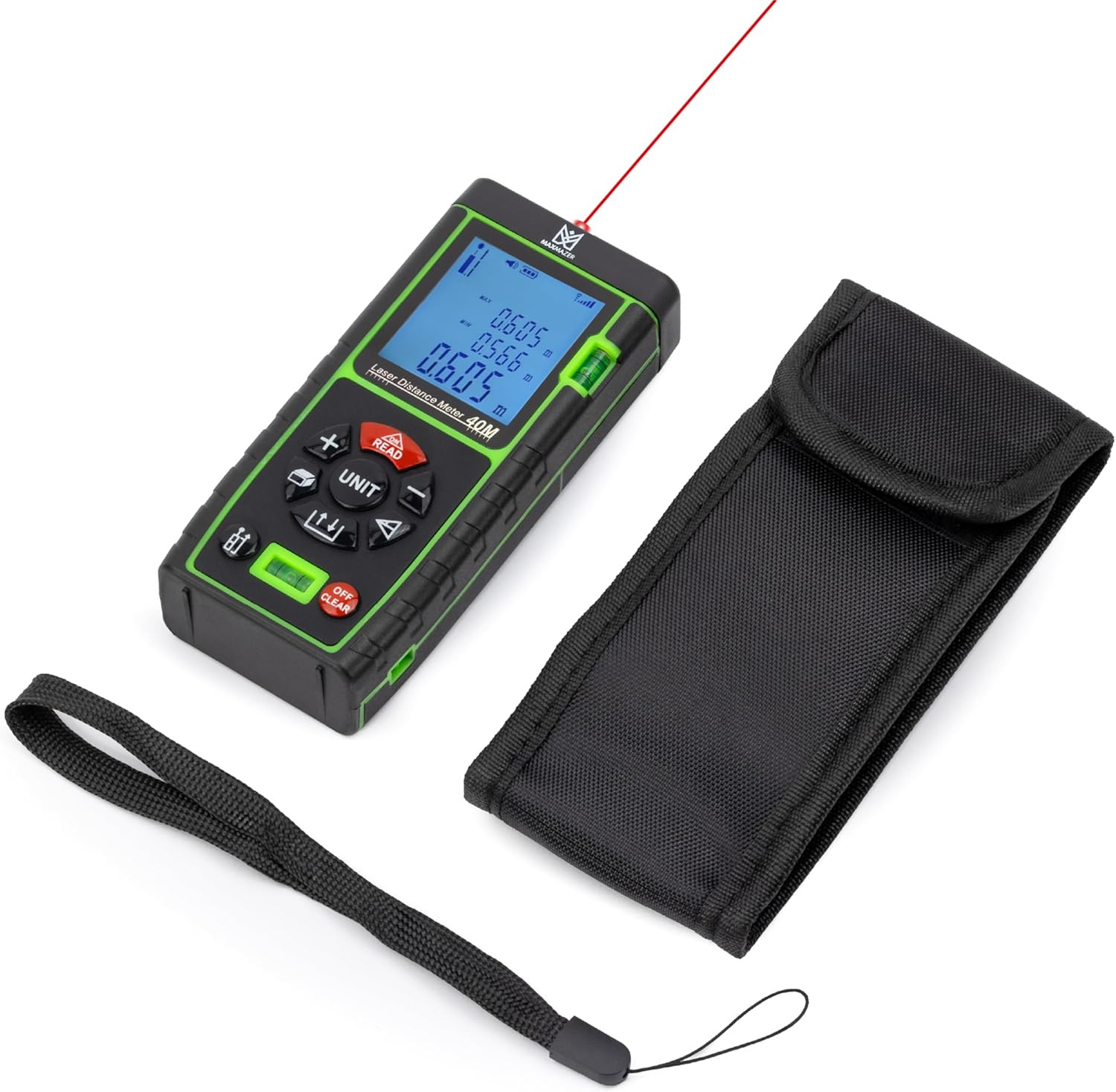 Metro Laser Professionale 40m - Misuratore Distanza con Livella Integrata