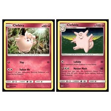 2 Card Pokemon TCG Collection - Clefairy & Clefable SM - Guardians Rising MP