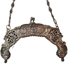 Vintage Antique Sterling Silver Purse Frame Cherubs - SHIPPED TO US TARIFF FREE