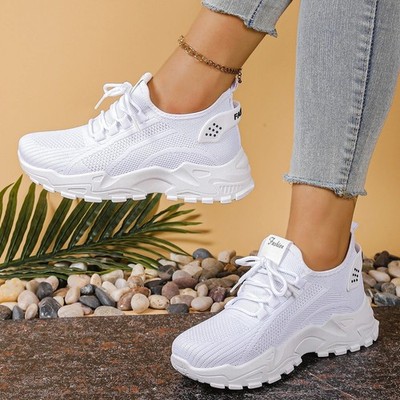 Damen Sneaker Sportschuhe Running Laufen Leicht Atmungsaktiv Schnürer