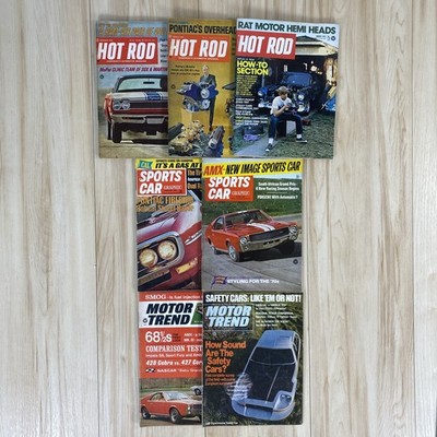 VTG Lot Of 10 Hot Rod, Sports Car Graphic And Motor Trend Magazines  68- 73