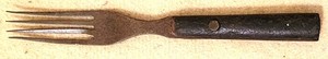 Four Tine Fork with Wood Handle Vintage