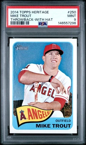 146557296 Mike Trout 2014 Topps Heritage #250 PSA 9