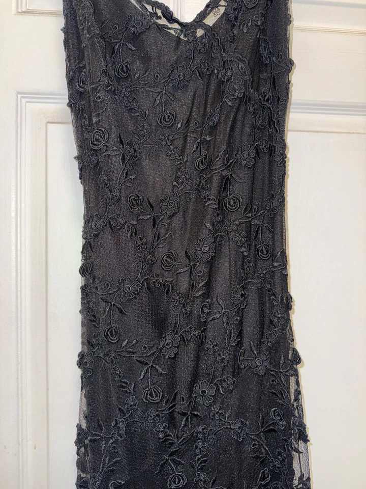 Vestido asimétrico vintage de encaje negro Nicole Bakti - talla M Foto 2 de 4