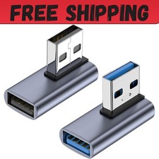 90 Degree USB 3.1 Adapter 2 Pack , Right and Left Angle USB A Male to Female...