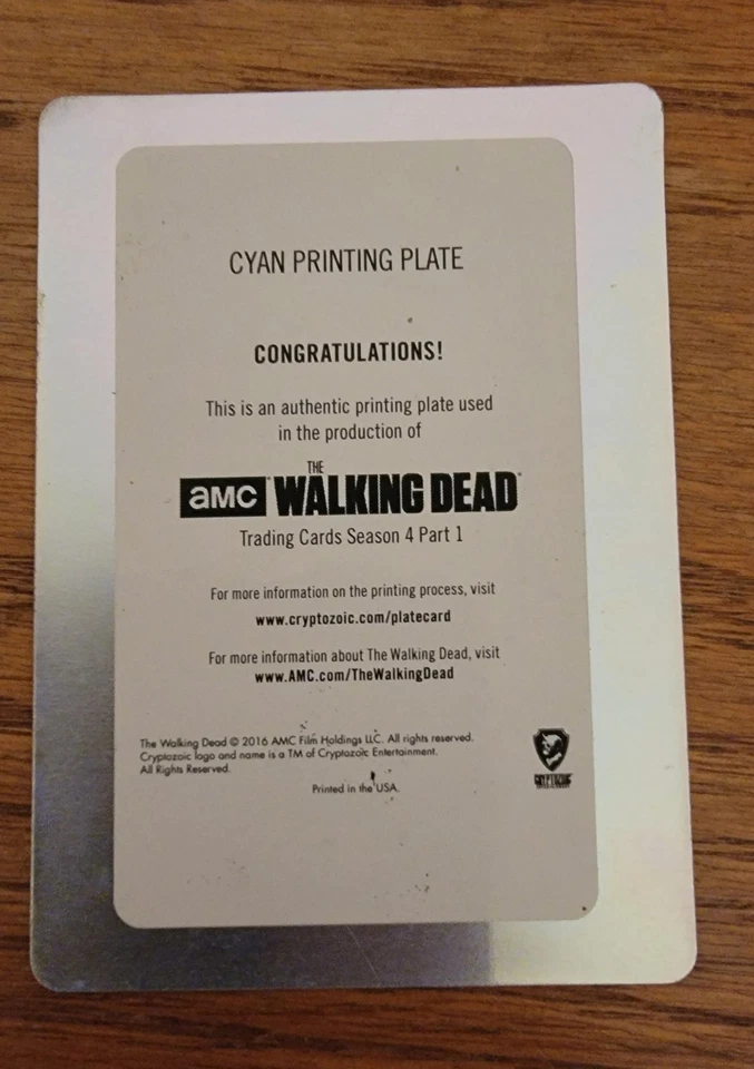 Walking Dead Season 4 CAROL cyan Printing Plate 1/1 - Image 2 of 2