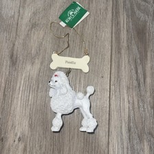 Kurt Adler Hanging Ornament for Christmas Tree, White Poodle Dog Bone NWT