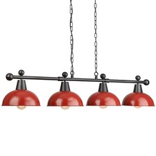 48" Billiard Light, Red Pool Table Light for 7ft/8ft Table, 4-Light Kitchen I...
