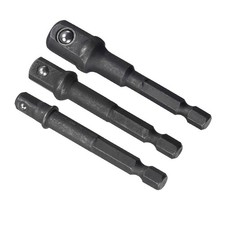 Impact Grade Socket Adapter 1/4" 3/8" 1/2" Drive 3" Extension Bit 1/4" Hex Shank