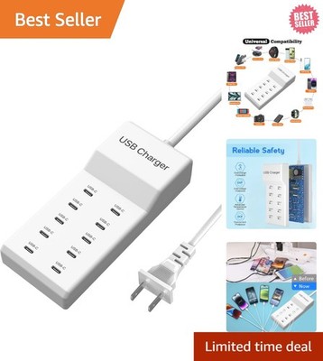 USB C Charger Block, 10 Port Fast USB Charging Station for Multi Devices, G