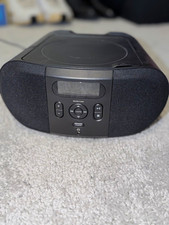 onn. CD Boombox FM Stereo Black, Headphone Jack, DC IN, Model 100008719