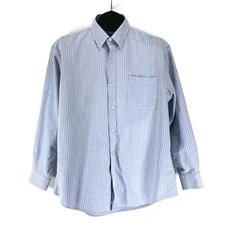 Lands' End Tailored Fit Supima Hyde Park Dress Shirt Men's Size 17/33 Cotton