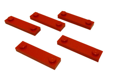 5 x LEGO  92593/41740 Systemstein,Fliese 1x4 je 1 Noppe links&rechts in rot.Neu