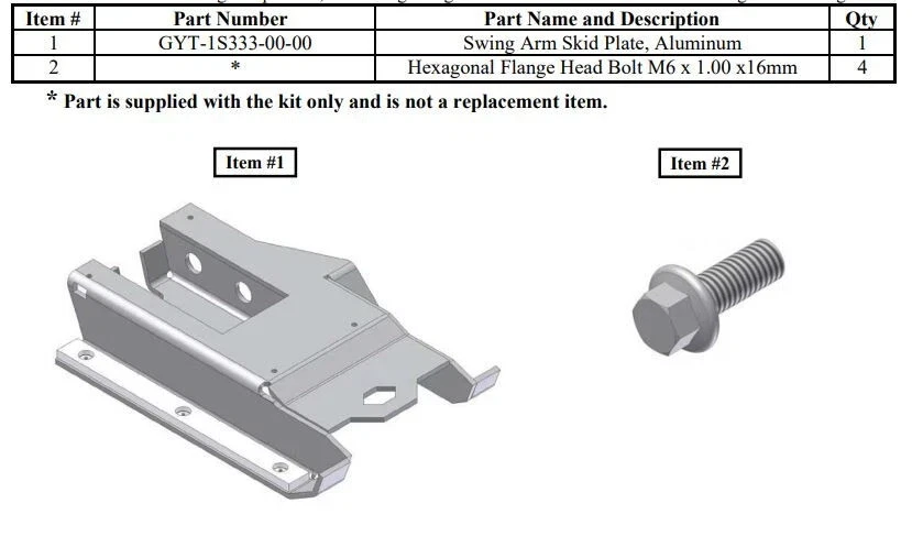 2006 - 2026 YAMAHA RAPTOR 700 YFM 700 R SE OEM GYTR ALUMINUM SWINGARM SKID PLATE — 第 2/3 张图片