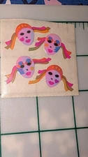 Vintage Sandylion Stickers Mother Of Pearl Pierrot Clowns Masks Module