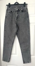 Primark Women’s High Waist Straight Jeans Light Grey Denim Size 8