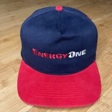 Vintage Otto Energy One Dark Navy Red Mid Trucker Strapback Hat Cap Company NICE