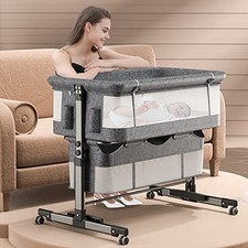 3 in 1 Baby Bassinet, Upgraded Beside Crib with 360 Highly - Scratch Dent