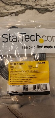 Startech 6 Ft Black Molded Cat5e UTP Patch Cable - 1 .8m/6ft