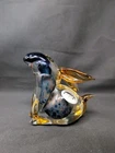 WHIMSICAL! 5" Murano BUNNY RABBIT by Jordan's Importing VINTAGE Blue Glass