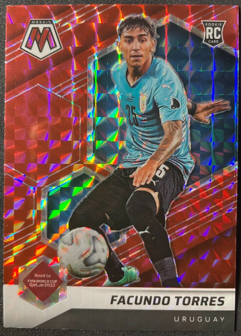 2021-22 Mosaic FIFA World Cup Facundo Torres Red Prizm Rookie RC #118 Uruguay